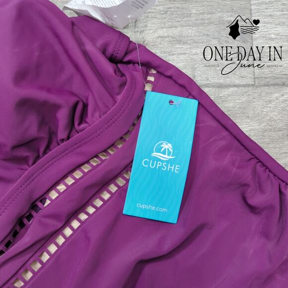 Cupshe Ribbed Bottom Tankini Swimsuit Size M - Picture 4 of 7